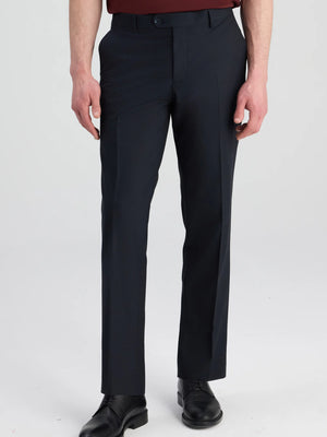D'S Damat Men's Comfort Fit Wool Blend Travel Trousers