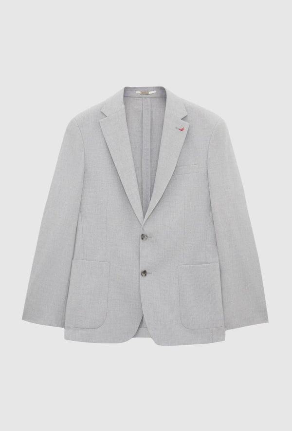 Ds Damat Slim Fit Gray Plain Linen Blend Fabric Jacket