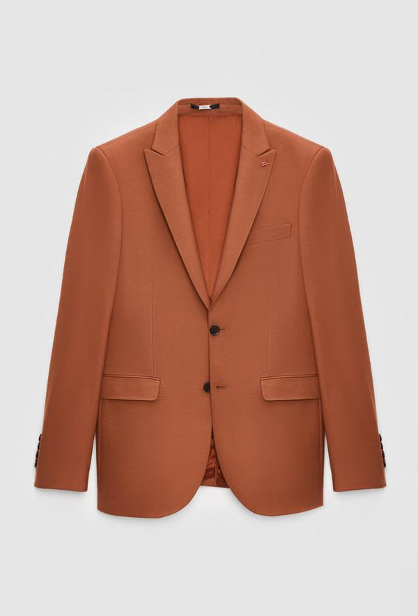 Twn Slim Fit Camel Dobby Suit-D'S DAMAT ONLINE