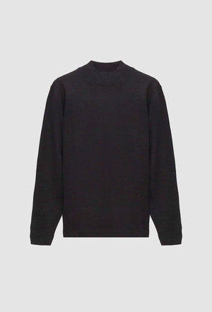 Ds Damat Regular Fit Dark Grey Plain Knit Half Turtleneck Wool Knitwear Sweater