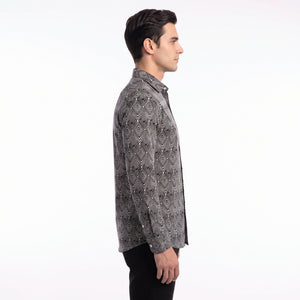 TWN Men's Patterned 100% Viscose Casual Shirt for Everyday Style