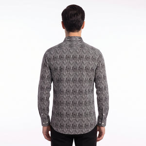 TWN Men's Patterned 100% Viscose Casual Shirt for Everyday Style