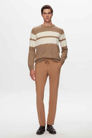 TWN Men's Slim Fit Dobby Jogger Trousers Stretch Casual Pants