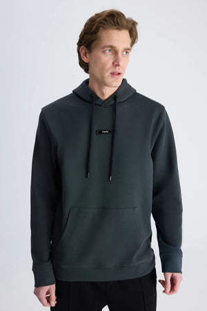 TWN Men's Slim Fit Cotton Blend Plain Knit Sweatshirt
