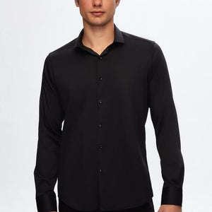Twn Slim Fit Plain Travel Shirt-D'S DAMAT ONLINE