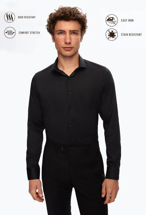Twn Slim Fit Plain Travel Shirt-D'S DAMAT ONLINE