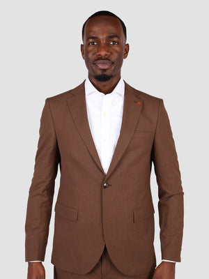 TWN Slim Fit Brown Suit-D'S DAMAT ONLINE