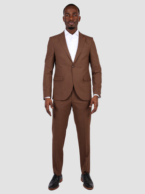 TWN Slim Fit Brown Suit-D'S DAMAT ONLINE