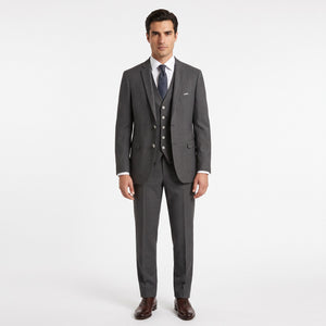 TWN Men's Slim Fit Dobby Stretch Suit with Vest