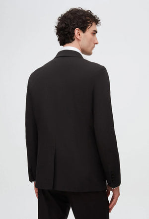 Twn Slim Fit Black Straight Collar Groom Suit & Tuxedo Vest Suit-D'S DAMAT ONLINE