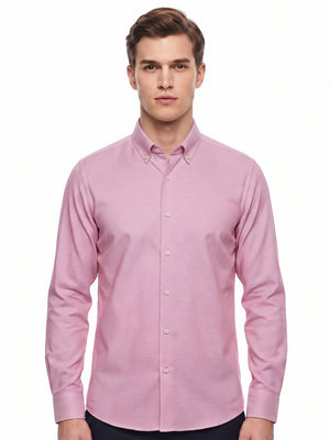 D'S Damat Men's Regular Fit Textured 100% Cotton Casual Shirt