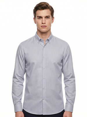 D'S Damat Men's Regular Fit Textured 100% Cotton Casual Shirt