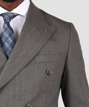 DS Damat Regular Fit  Double Breast Grey Suit-D'S DAMAT ONLINE