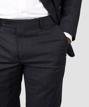D'S Damat Men's Regular Fit Double-Breasted Wool Blend Suit