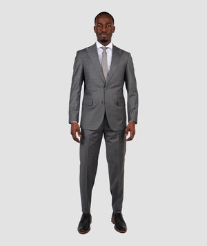 D'S Damat Men's Slim Fit Wool Stripe Patterned Formal Suit