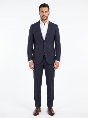 D'S Damat Men's Slim Fit Wool Blend Suit with Stretch