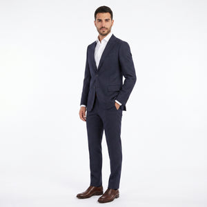 D'S Damat Men's Slim Fit Wool Blend Suit with Stretch