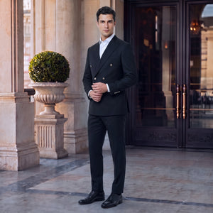 D'S Damat Slim Fit Stretch Blend Suit Premium Polyester Viscose Men's Suit - 1HF05Y505589M-001