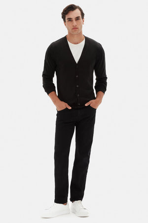 D'S Damat Men's Regular Fit Wool Blend Everyday Cardigan