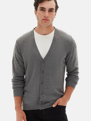 D'S Damat Men's Regular Fit Wool Blend Everyday Cardigan