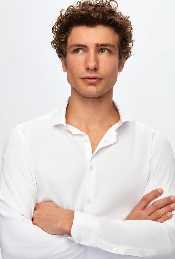 Twn Slim Fit Plain Travel Shirt-D'S DAMAT ONLINE