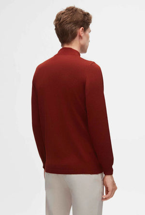 Ds Damat Regular Fit Brick Plain Knit Half Turtleneck Wool Knitwear Sweater