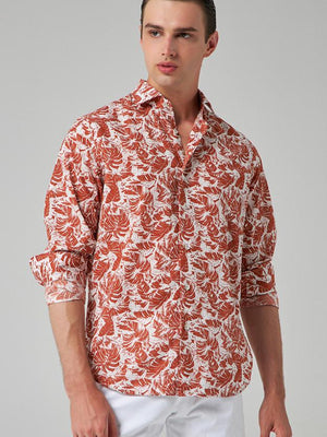 Ds Damat Comfort Brown Printed Shirt-D'S DAMAT ONLINE