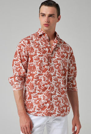 Ds Damat Comfort Brown Printed Shirt-D'S DAMAT ONLINE