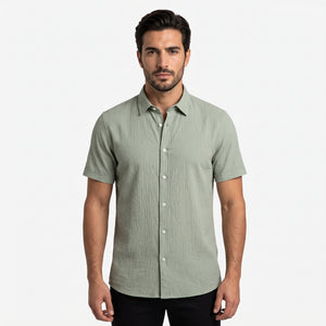 TWN Men's Slim Fit Waffle Cotton Blend Casual Shirt