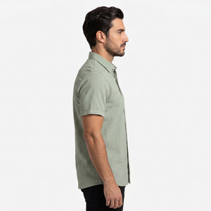TWN Men's Slim Fit Waffle Cotton Blend Casual Shirt