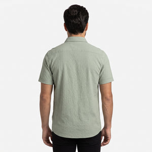 TWN Men's Slim Fit Waffle Cotton Blend Casual Shirt