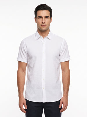 TWN Men's Slim Fit Waffle Cotton Blend Casual Shirt