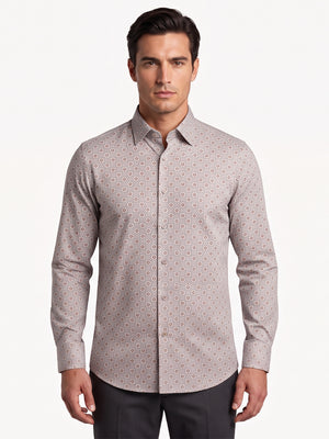 TWN Men's Slim Fit Printed Polyester Nylon Blend Casual Shirt