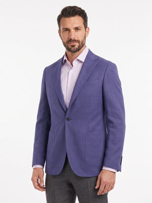 TWN Men's Slim Fit Dobby Blazer 100% Polyester Tailored Jacket