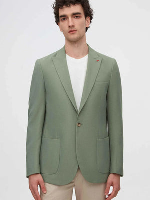 TWN Men's Slim Fit Dobby Blazer 100% Polyester Tailored Jacket