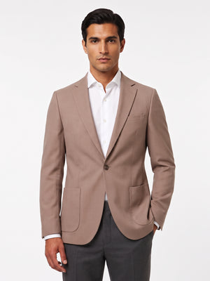 TWN Men's Slim Fit Dobby Blazer 100% Polyester Tailored Jacket