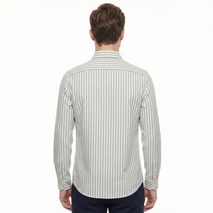 D'S Damat Men's Comfort Fit Striped Cotton Linen Casual Shirt