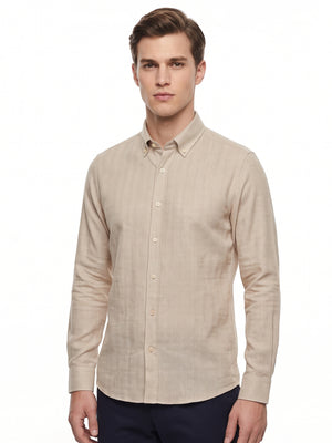 D'S Damat Men's Comfort Fit 100% Linen Casual Shirt