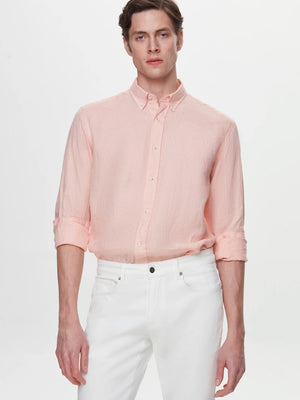 D'S Damat Men's Comfort Fit 100% Linen Casual Shirt