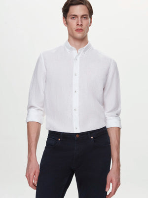 D'S Damat Men's Comfort Fit 100% Linen Casual Shirt