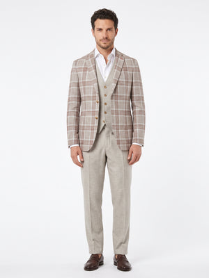 D'S Damat Men's Slim Fit Suit with Vest Stretch Blend