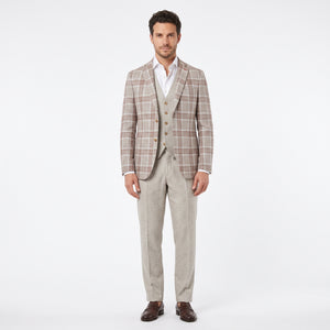 D'S Damat Men's Slim Fit Suit with Vest Stretch Blend