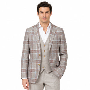 D'S Damat Men's Slim Fit Suit with Vest Stretch Blend