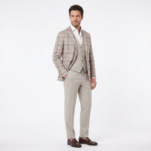 D'S Damat Men's Slim Fit Suit with Vest Stretch Blend