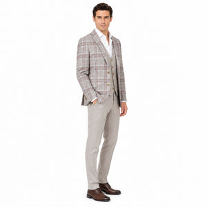 D'S Damat Men's Slim Fit Suit with Vest Stretch Blend
