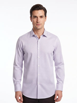 D'S Damat Men's Regular Fit Navy Textured Cotton Blend Shirt