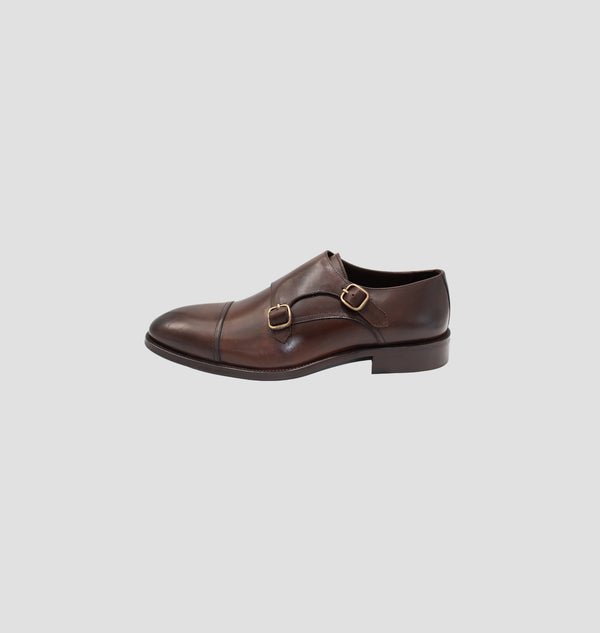 D'S Damat Double Monk Brown Formal Shoes