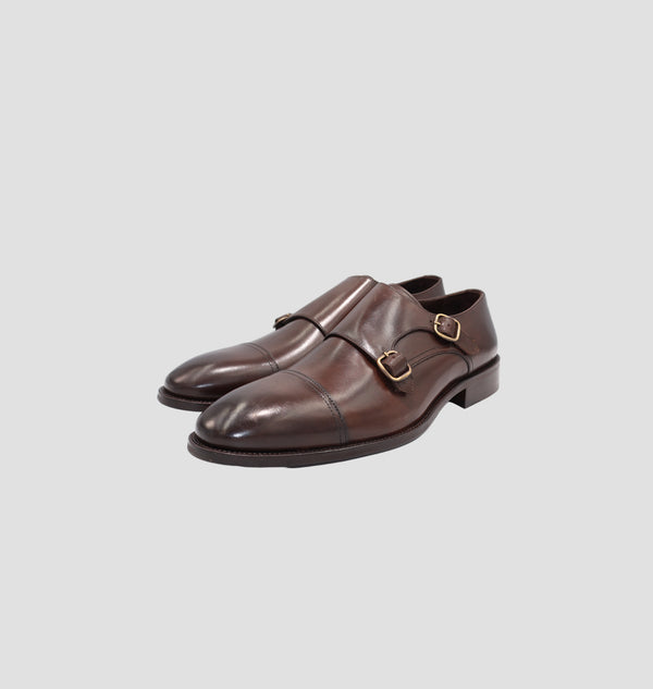 D'S Damat Double Monk Brown Formal Shoes