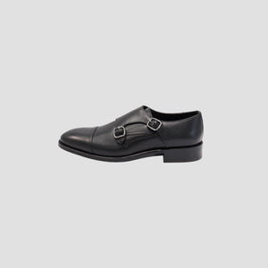 D'S Damat Black Double Monk Formal Shoes - 2HF092000244D