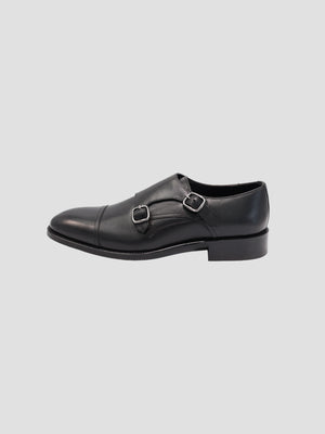 D'S Damat Black Double Monk Formal Shoes - 2HF092000244D